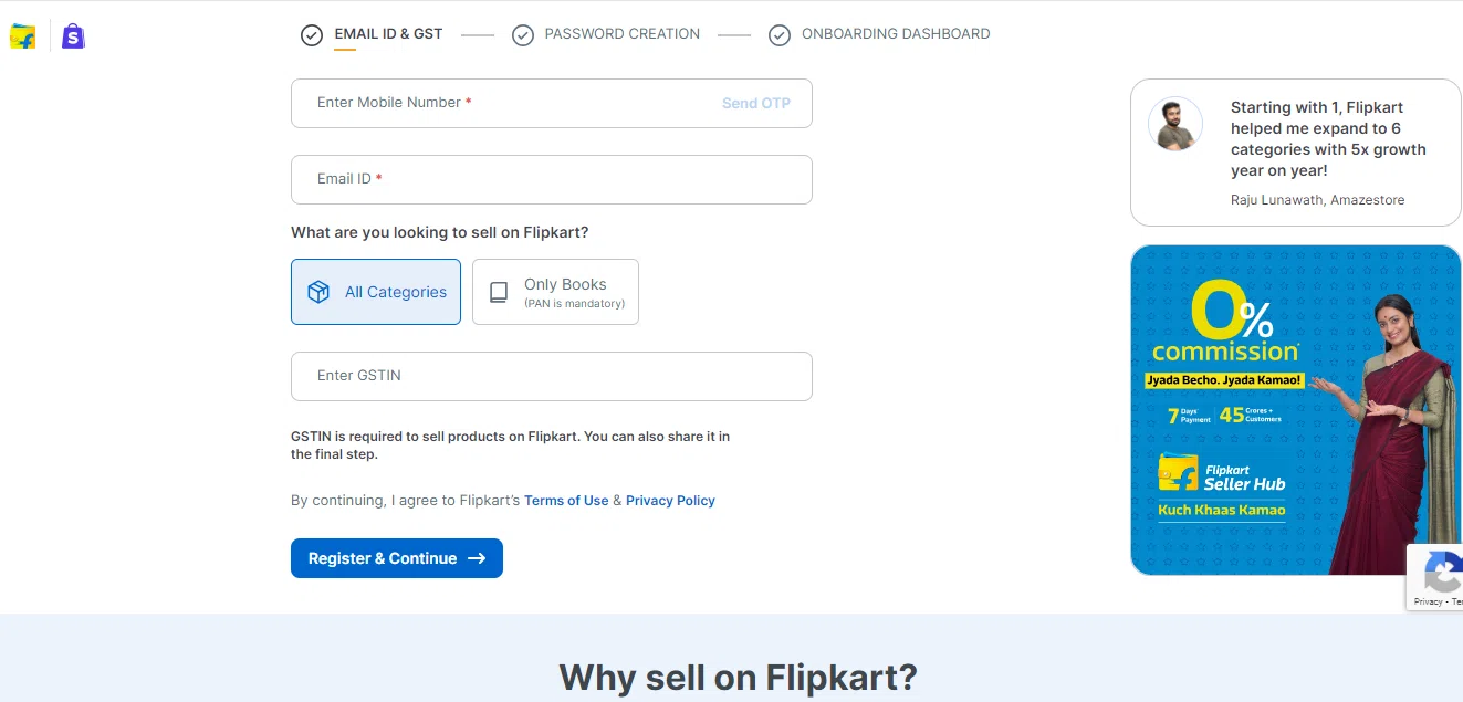 Flipkart Account Registration